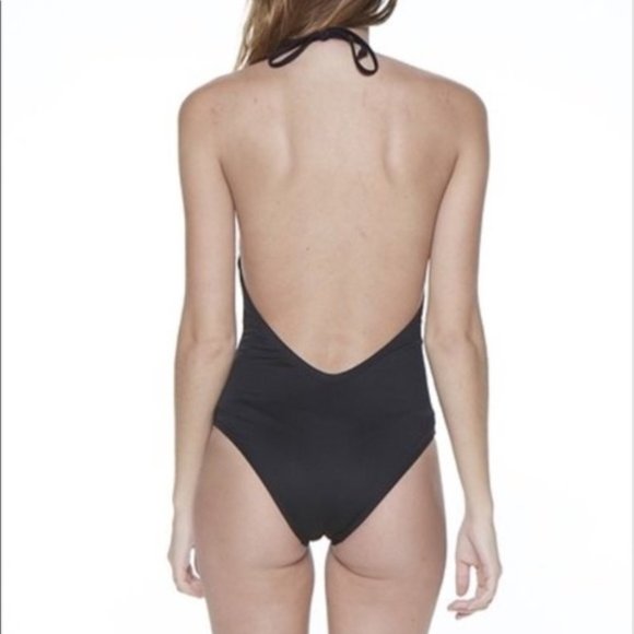 Dippin' Daisy's Black Lace-up Halter Monokini Sz L - Picture 2 of 6